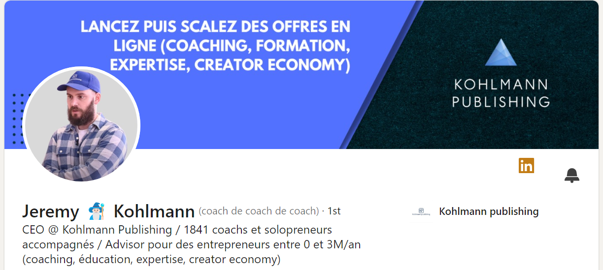 Exemple de couverture LinkedIn