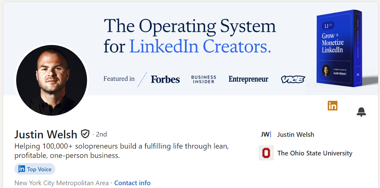 LinkedIn cover example