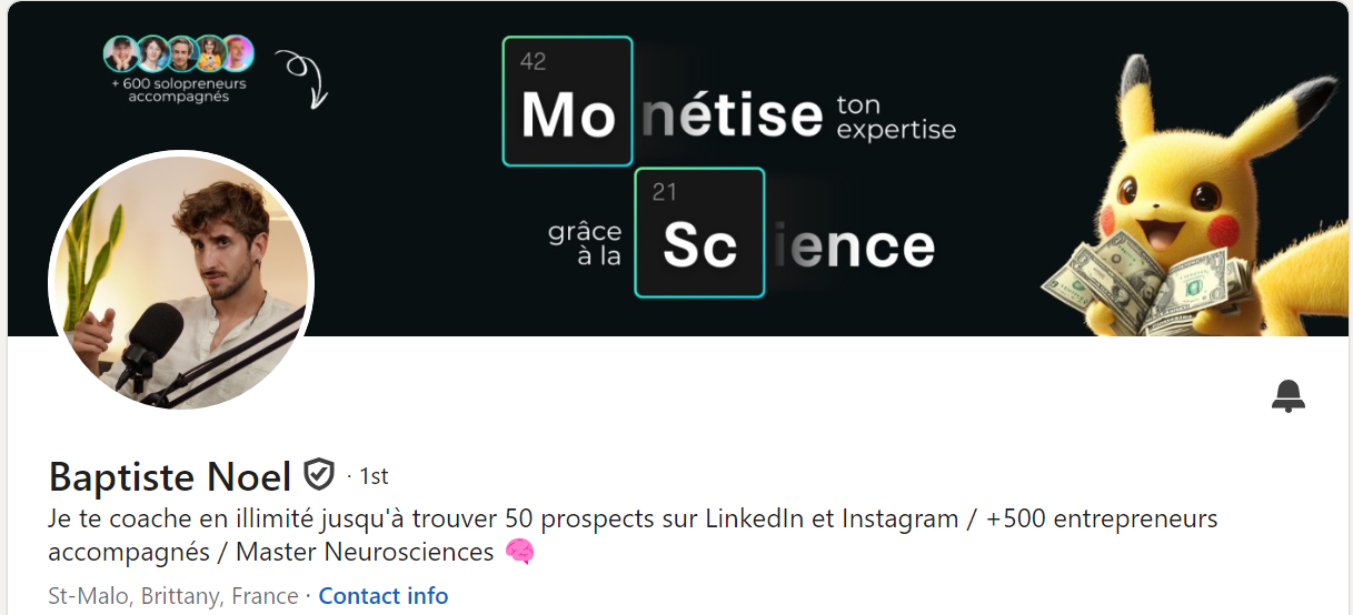 Exemple de couverture LinkedIn