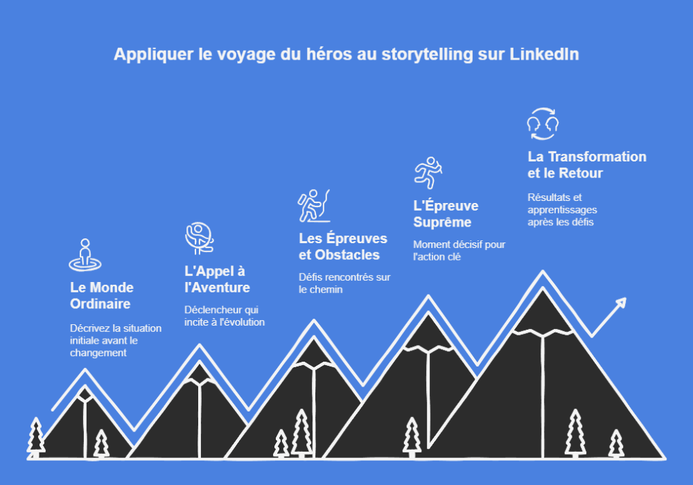 Appliquer le voyage du héros au storytelling sur LinkedIn