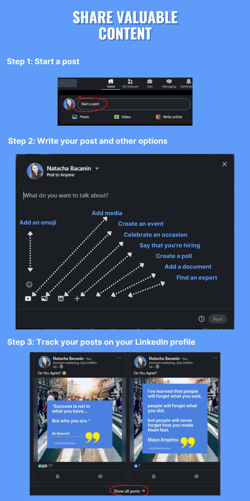 Share valuable content